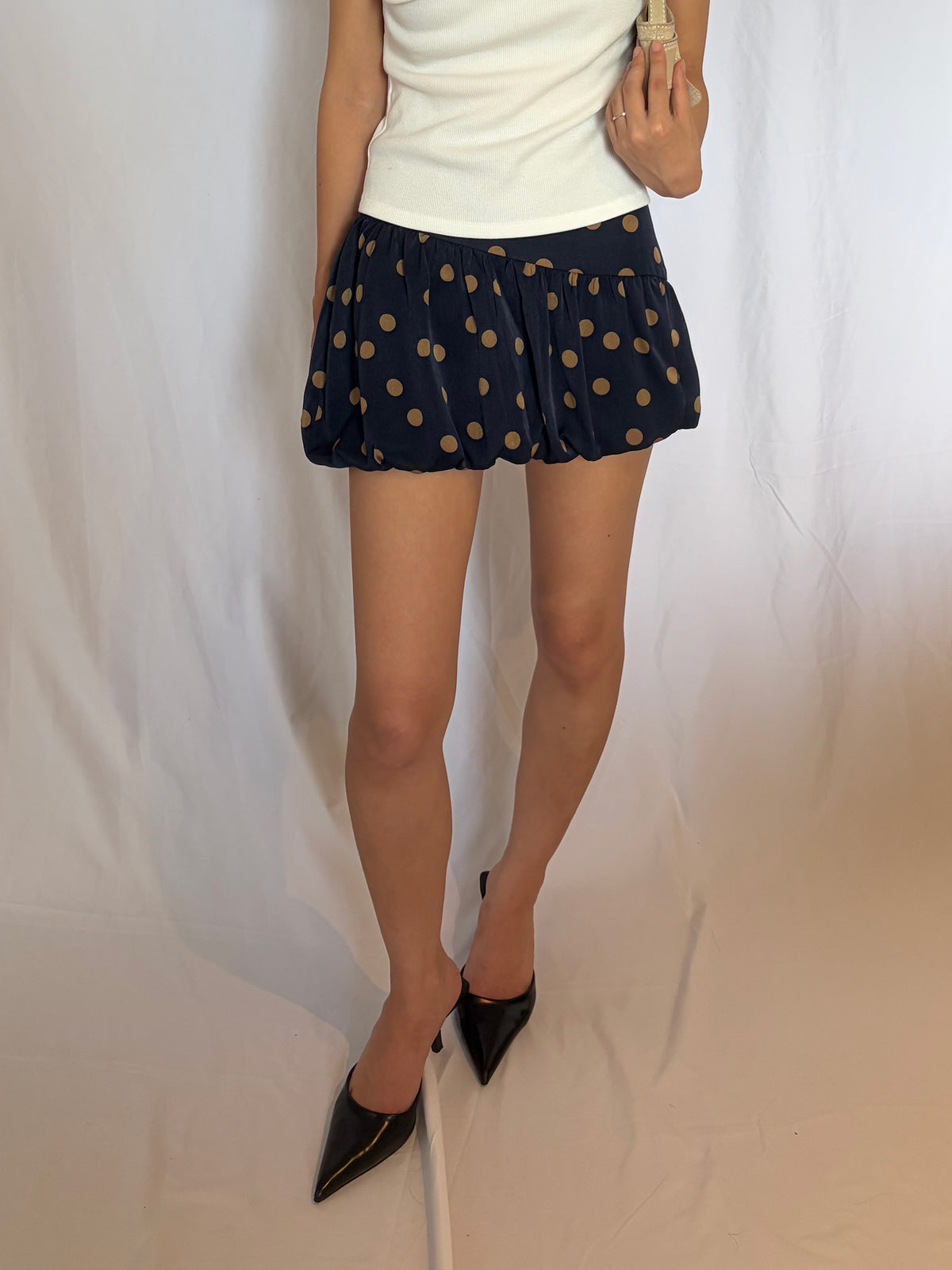 Japanese Dot Mini Balloon Skirt