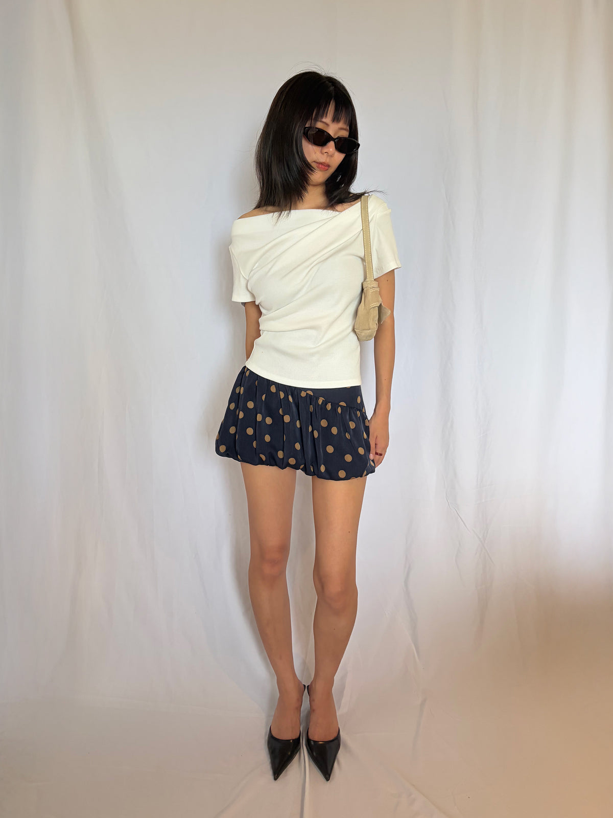 Japanese Dot Mini Balloon Skirt