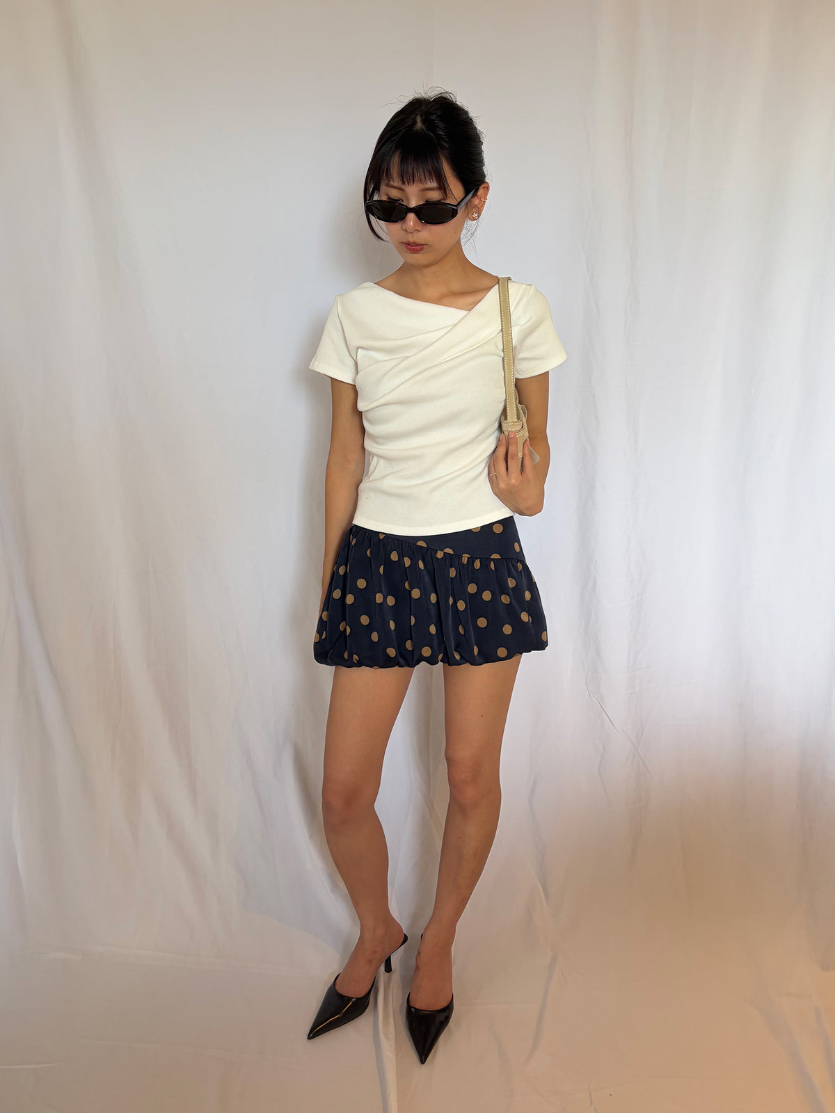 Japanese Dot Mini Balloon Skirt