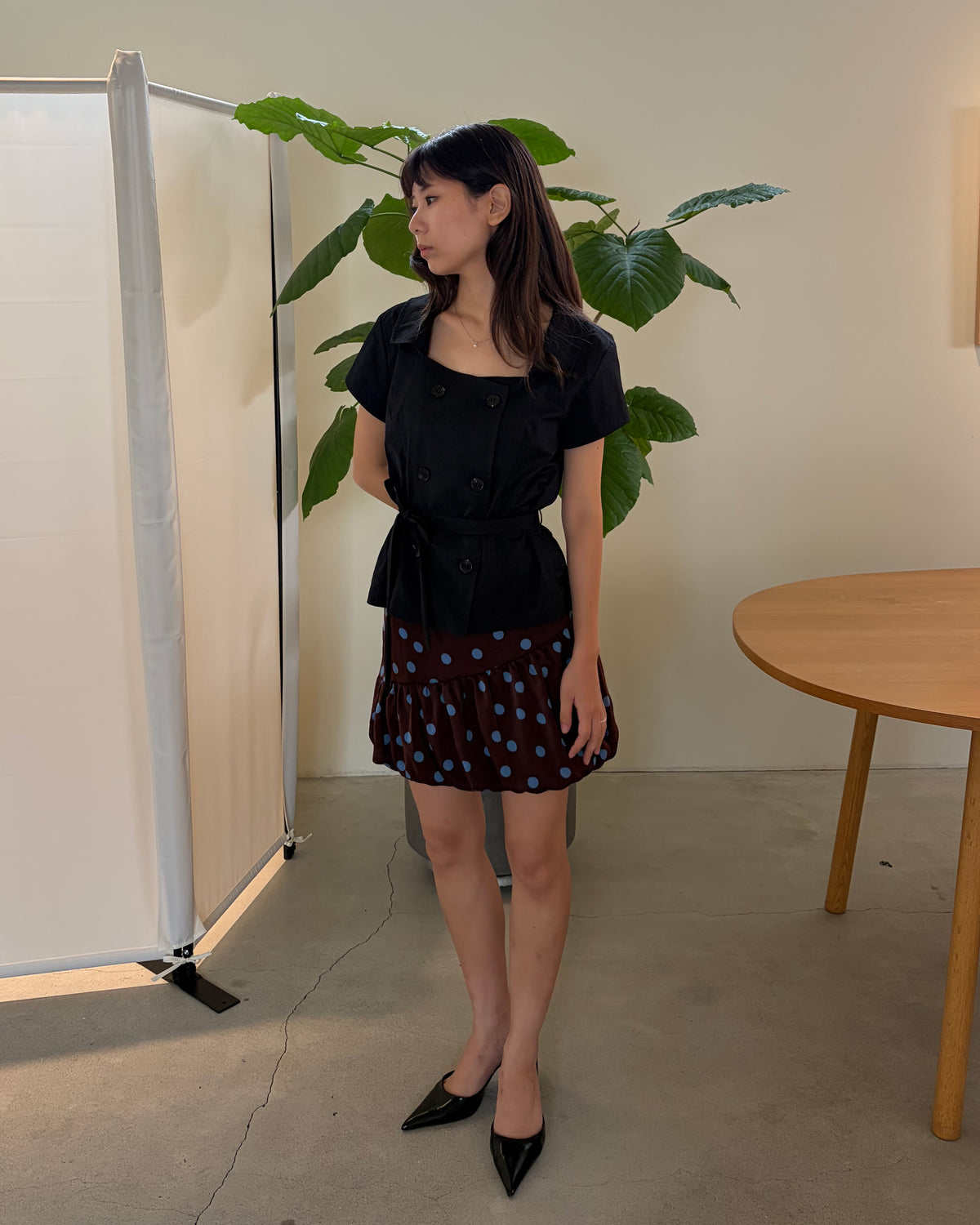 Japanese Dot Mini Balloon Skirt