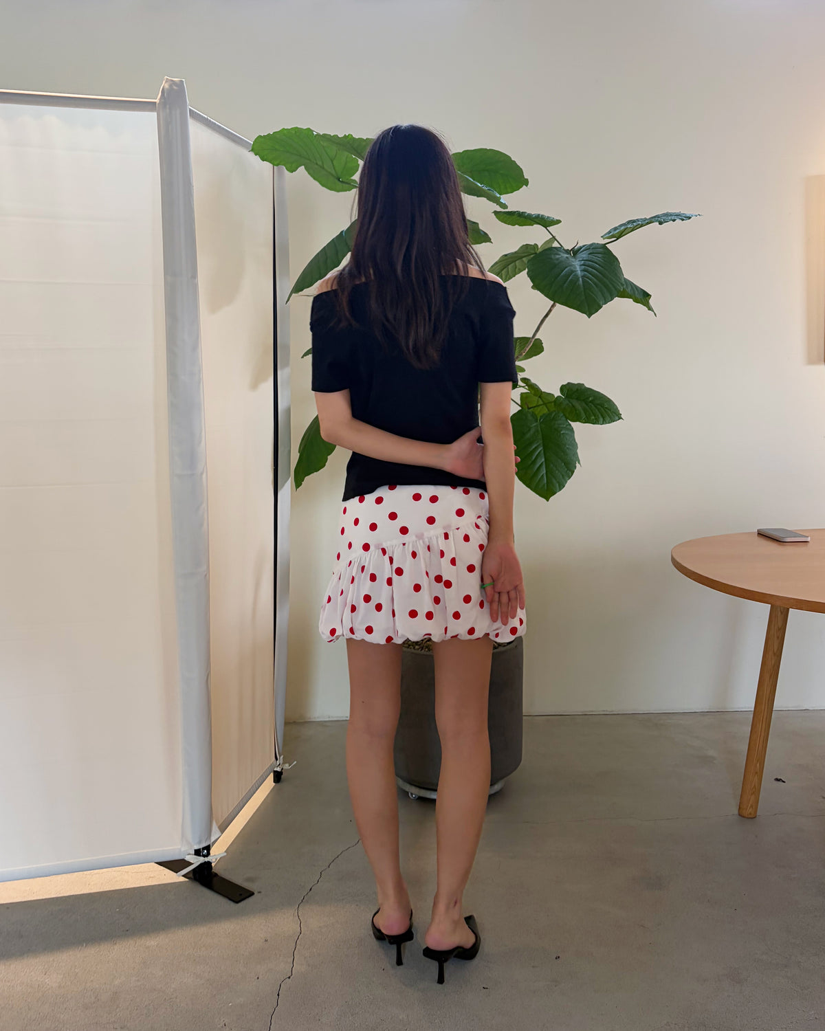 Japanese Dot Mini Balloon Skirt