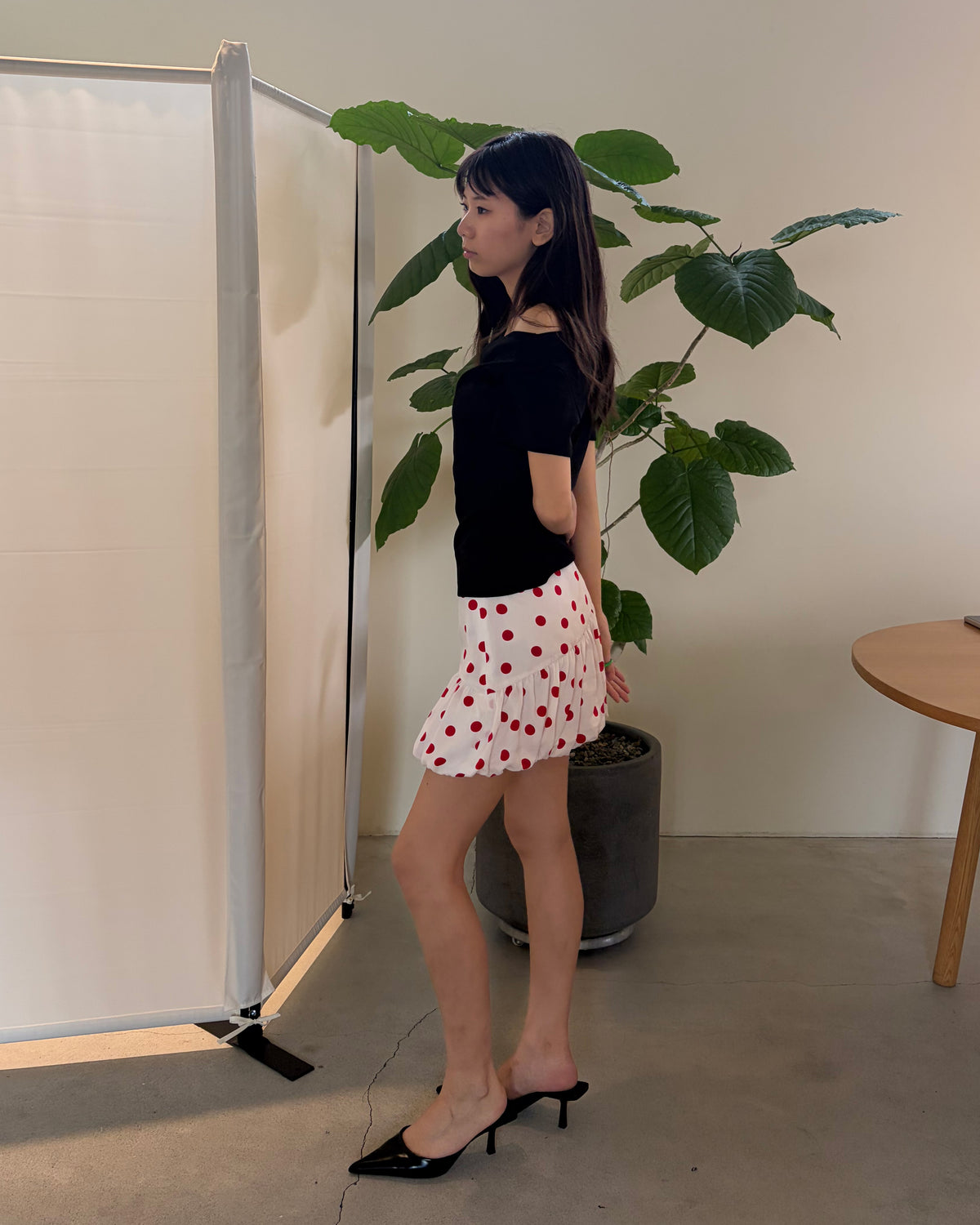 Japanese Dot Mini Balloon Skirt