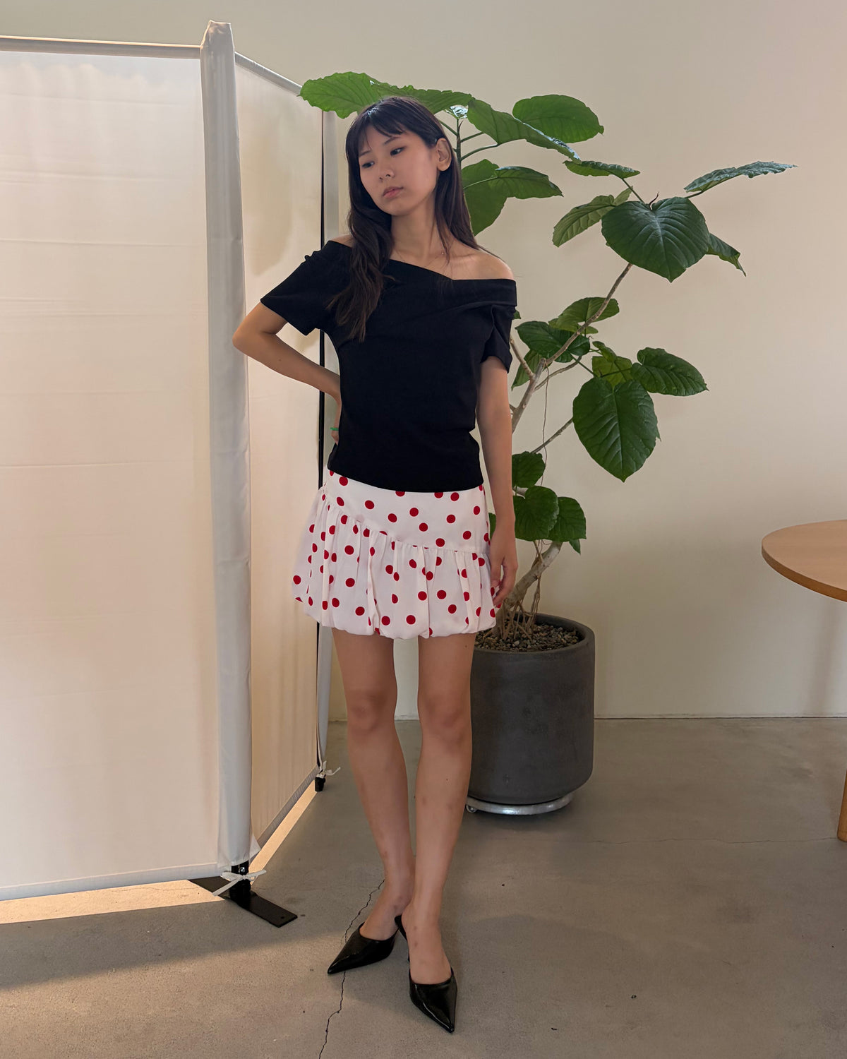 Japanese Dot Mini Balloon Skirt