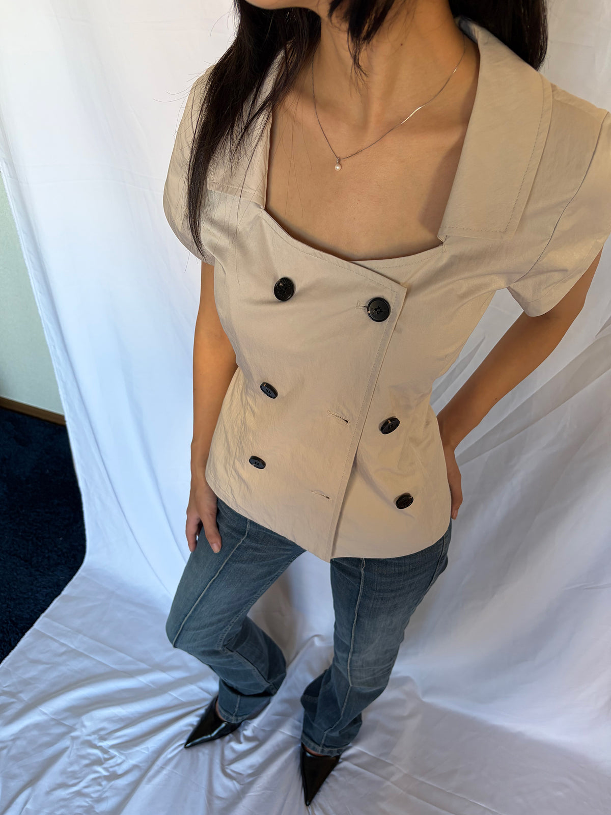 Square Neck Shirt Jacket